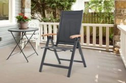 OUTFLEXX Esstischgarnitur, OUTFLEXX® Anthrazit Matt, Alu / Teak / Textil, Tisch 150/210x90cm, 6 Stapelsessel, 2 Multipo -Ausgewählte Gartenmöbelgeschäfte 22172 3.jpg