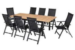OUTFLEXX Esstischgarnitur, OUTFLEXX® Anthrazit Matt, Alu / Teak / Textil, Ausziehtisch 180/240x100cm, 8 Multipo -Ausgewählte Gartenmöbelgeschäfte 22192 17.jpg