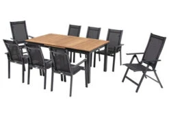 OUTFLEXX Esstischgarnitur, OUTFLEXX® Anthrazit Matt, Alu / Teak / Textil, Ausziehtisch 180/240x100cm, 8 Multipo -Ausgewählte Gartenmöbelgeschäfte 22192 2.jpg