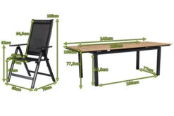 OUTFLEXX Esstischgarnitur, OUTFLEXX® Anthrazit Matt, Alu / Teak / Textil, Ausziehtisch 180/240x100cm, 8 Multipo -Ausgewählte Gartenmöbelgeschäfte 22192 5.jpg