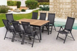 OUTFLEXX Esstischgarnitur, OUTFLEXX® Anthrazit Matt, Alu / Teak / Textil, Ausziehtisch 180/240x100cm, 8 Multipo -Ausgewählte Gartenmöbelgeschäfte 22192 6.jpg