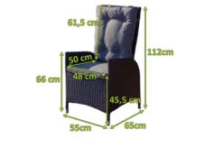 OUTFLEXX 2er Set Dining Sessel, Schwarz, Polyrattan, Je 55 X 65 X 112 Cm, Rücken Stufenlos Verstellbar -Ausgewählte Gartenmöbelgeschäfte 22284 5.jpg