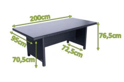 OUTFLEXX Esstisch, Schwarz, Polyrattan, 200x95cm, Tischplatte Spraystone, 6mm, Aufliegend 9 OUTFLEXX Esstisch, Schwarz, Polyrattan, 200x95cm, Tischplatte Spraystone, 6mm, Aufliegend -Ausgewählte Gartenmöbelgeschäfte 22286 4.jpg