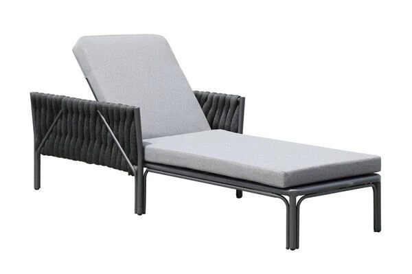OUTFLEXX Mermaid Loungeliege, Anthrazit, Aluminium/XL Rope, 75x56x65 Cm, Inkl. Polster 4 OUTFLEXX Mermaid Loungeliege, Anthrazit, Aluminium/XL Rope, 75x56x65 Cm, Inkl. Polster – Bild 2