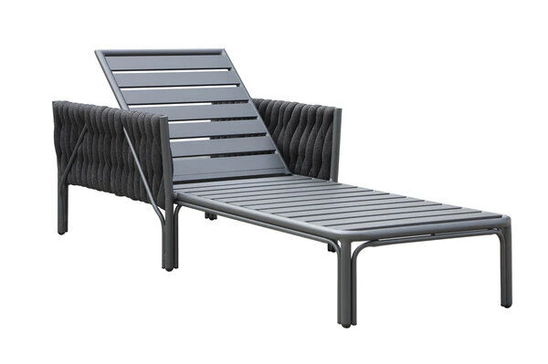 OUTFLEXX Mermaid Loungeliege, Anthrazit, Aluminium/XL Rope, 75x56x65 Cm, Inkl. Polster 5 OUTFLEXX Mermaid Loungeliege, Anthrazit, Aluminium/XL Rope, 75x56x65 Cm, Inkl. Polster – Bild 3