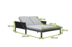 OUTFLEXX Mermaid Doppelliege, Anthrazit, Aluminium/XL Rope, 140x56x132 Cm, Inkl. Polster -Ausgewählte Gartenmöbelgeschäfte 22310 4.jpg
