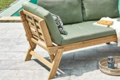 OUTFLEXX Lounge/Liege, FSC Akazie, Teakoptik, 192x70x60cm, Inkl. Polster, Grün -Ausgewählte Gartenmöbelgeschäfte 22356 4.jpg