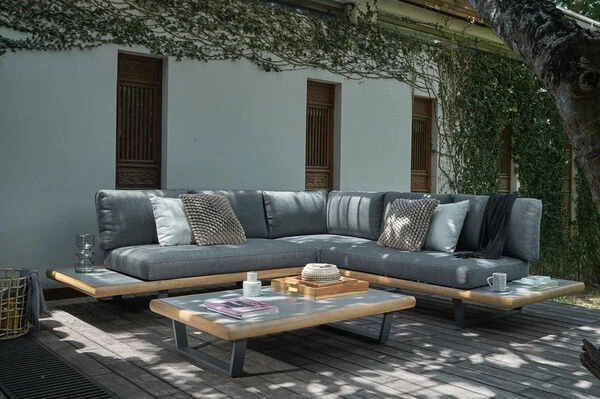 OUTFLEXX Ecklounge, Anthrazit/stone Grey, Aluminium/Akazie In Teakoptik, Für 5 Personen, Inkl. Polster 3 OUTFLEXX Ecklounge, Anthrazit/stone Grey, Aluminium/Akazie In Teakoptik, Für 5 Personen, Inkl. Polster