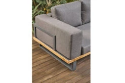 OUTFLEXX Loungeset, Aluminium Mit Sunproof Olefin, FSC Akazie, Gepolstert In Grau, Für 3-4 Personen -Ausgewählte Gartenmöbelgeschäfte 22368 2.jpg
