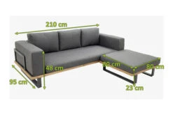 OUTFLEXX Loungeset, Aluminium Mit Sunproof Olefin, FSC Akazie, Gepolstert In Grau, Für 3-4 Personen -Ausgewählte Gartenmöbelgeschäfte 22368 5.jpg