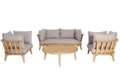 OUTFLEXX Loungeset, Hellgrau, Akazie, Teak-Look, Inkl. Polster, 4 Personen -Ausgewählte Gartenmöbelgeschäfte 22379 4.jpg
