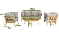 OUTFLEXX Loungeset, Hellgrau, Akazie, Teak-Look, Inkl. Polster, 4 Personen -Ausgewählte Gartenmöbelgeschäfte 22379 5.jpg