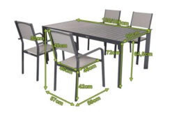 VILLANA Esstischgruppe, Anthrazit/grau, Alu/Textilene, Tisch 130/180x90cm, 4 Stapelsessel -Ausgewählte Gartenmöbelgeschäfte 22585 05.jpg