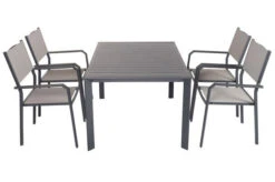VILLANA Esstischgruppe, Anthrazit/grau, Alu/Textilene, Tisch 130/180x90cm, 4 Stapelsessel -Ausgewählte Gartenmöbelgeschäfte 22585 09.jpg