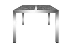 OUTFLEXX Esstischgarnitur, Silber/schwarz, Edelstahl/Granit/Textil, 200x100 Cm, 6 Stühle, Padded, Teakarmlehnen -Ausgewählte Gartenmöbelgeschäfte 22767 16.JPG