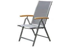 OUTFLEXX Esstischgarnitur, Silber/taupe, Edelstahl/Granit/Textil, 200x100 Cm, 4 Freischwinger, 2 Multipos, Padded, Armlehnen Aus FSC-Teak -Ausgewählte Gartenmöbelgeschäfte 22794 04.jpg