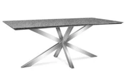 OUTFLEXX Esstischgarnitur, Silber/taupe, Edelstahl/Granit/Textil, 200x100 Cm, 6 Stapelsessel, Armlehnen Aus FSC-Teak -Ausgewählte Gartenmöbelgeschäfte 22795 04.JPG