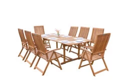 OUTFLEXX Sitzgruppe, Natur, Akazie, Ausziehtisch 150/200 X 90 Cm, 8 Multipositionssessel -Ausgewählte Gartenmöbelgeschäfte 22807 7.jpg