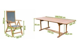 OUTFLEXX Sitzgruppe, Natur/grau, Akazie/Textilene, Ausziehtisch 180/240 X 100 Cm, 8 Multipo 5-fach -Ausgewählte Gartenmöbelgeschäfte 22826 5.jpg