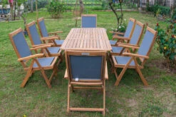 OUTFLEXX Sitzgruppe, Natur/grau, Akazie/Textilene, Ausziehtisch 180/240 X 100 Cm, 8 Multipo 5-fach -Ausgewählte Gartenmöbelgeschäfte 22826 7.jpg