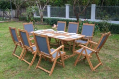 OUTFLEXX Sitzgruppe, Natur/grau, Akazie/Textilene, Ausziehtisch 180/240 X 100 Cm, 8 Multipo 5-fach -Ausgewählte Gartenmöbelgeschäfte 22826 8.jpg