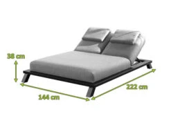 OUTFLEXX Exklusivmodell Blain Doppelliege, Flanelle, Alu/Sunbrella, 222 X 144 X 38 Cm, Inkl. Verstellbarer Rückenlehne -Ausgewählte Gartenmöbelgeschäfte 22851 3.jpg