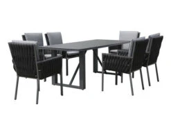 OUTFLEXX Mermaid Esstischgarnitur, Anthrazit, Alu/Rope, 6 Personen, Inkl. Sitz- Und Rückenkissen, Tisch 200x90 Cm -Ausgewählte Gartenmöbelgeschäfte 22873 2.jpg