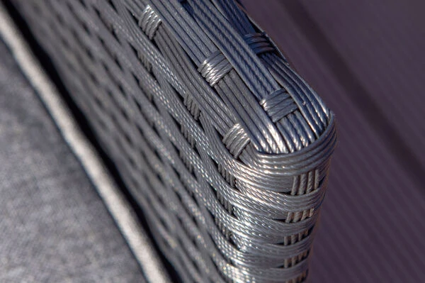 OUTFLEXX Esstischgarnitur, Edelstahl/Teakholz, Tisch 160x90cm, 6 Hochlehner, A-Gestell 5 OUTFLEXX Esstischgarnitur, Edelstahl/Teakholz, Tisch 160x90cm, 6 Hochlehner, A-Gestell – Bild 3