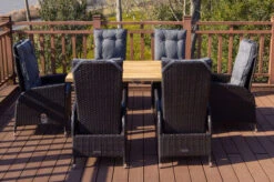 OUTFLEXX Esstischgarnitur, Edelstahl/Teakholz, Tisch 160x90cm, 6 Sessel, A-Gestell -Ausgewählte Gartenmöbelgeschäfte 22884 2.jpg