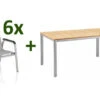 KETTLER Granada/Basic Plus Padded Sitzgruppe, Silber/hellgrau, Alu/Teak, Teaktisch 160x95 Cm,6 Stapelsessel, Gepolsterte Sitz - Und Rückenfläche -Ausgewählte Gartenmöbelgeschäfte 22964 1.jpg