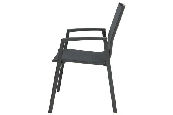 STERN New Top Esstischgarnitur, Anthrazit, Alu / Glas / Textil, Tisch 180/240x100cm, 8 Stapelsessel 14 STERN New Top Esstischgarnitur, Anthrazit, Alu / Glas / Textil, Tisch 180/240x100cm, 8 Stapelsessel – Bild 12