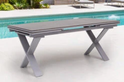 KETTLER Friends Esstischgarnitur, Silber / Anthrazit, Alu / HPL / Textil, Tisch 180/280x100cm, 6 Stapelsessel -Ausgewählte Gartenmöbelgeschäfte 23061 3.jpg