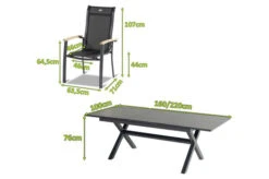 HARTMAN Xanadu / Alice Sitzgruppe, Xerix/natur, Alu/Teak/Glaskeramik, 4x4 Textilen, 6 Dining Sessel, 160/220x100cm, FSC-Teak Armlehnen -Ausgewählte Gartenmöbelgeschäfte 23248 mass.jpg