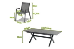 HARTMAN Xanadu / Aruba Sitzgruppe, Xerix, Alu/Textilene/Glaskeramik, 8 Stapelsessel, 160/220x100cm -Ausgewählte Gartenmöbelgeschäfte 23279 mass.jpg