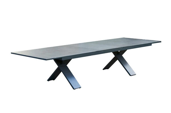 HARTMAN Sondermodell Xanadu / Primo Sitzgruppe, Xerix/natur, Alu/Teak/Glaskeramik, 8 Multipo, 220/280x100cm, X-Gestell, FSC-Teak Armlehnen 4 HARTMAN Sondermodell Xanadu / Primo Sitzgruppe, Xerix/natur, Alu/Teak/Glaskeramik, 8 Multipo, 220/280x100cm, X-Gestell, FSC-Teak Armlehnen – Bild 2