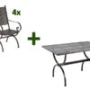 MBM Romeo Esstischgarnitur, Marone, Schmiedeeisen Verzinkt, Tisch 125 X 75 Cm, 4x Sessel -Ausgewählte Gartenmöbelgeschäfte 23360 1.jpg