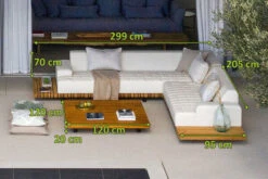 OUTFLEXX Icon Ecklounge, Natte/natur, Alu/Teak/Sunbrella, 4-5 Personen, Inkl. Loungetisch, Seitenablage Aus Teak -Ausgewählte Gartenmöbelgeschäfte 23403 5.jpg