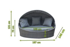 OUTFLEXX Sonneninsel, Grau, Polyrattan/Olefin, 187x146x75/131, Verstellbares Dach -Ausgewählte Gartenmöbelgeschäfte 23404 5.jpg