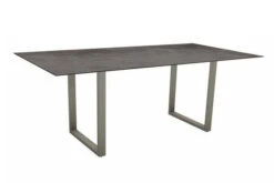 STERN Esstisch, Graphit, Aluminium, 200x100 Cm, Mit Tischplatte Silverstar 2.0 Dekor Zement