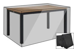 OUTFLEXX Premium Abdeckhaube Für Tische, Schwarz, Polyester, 155 X 92 X 72 Cm, Wasserbeständig, Integriertes Zugband