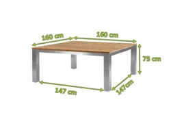 OUTFLEXX Premium Abdeckhaube Für Tische, Schwarz, Polyester, 165 X 165 X 75 Cm, Wasserbeständig, Integriertes Zugband -Ausgewählte Gartenmöbelgeschäfte 23412 5.jpg