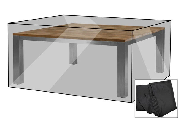 OUTFLEXX Premium Abdeckhaube Für Tische, Schwarz, Polyester, 230 X 230 X 80 Cm, Wasserbeständig, Integriertes Zugband 3 OUTFLEXX Premium Abdeckhaube Für Tische, Schwarz, Polyester, 230 X 230 X 80 Cm, Wasserbeständig, Integriertes Zugband