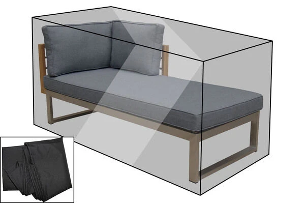 OUTFLEXX Premium Abdeckhaube Für Chaise Lounge, Schwarz, Z.B. 21652, 170 X 75 X 60 Cm, Wasserbeständig, Integriertes Zugband 3 OUTFLEXX Premium Abdeckhaube Für Chaise Lounge, Schwarz, Z.B. 21652, 170 X 75 X 60 Cm, Wasserbeständig, Integriertes Zugband