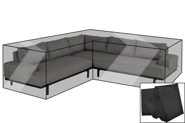 OUTFLEXX Premium Abdeckhaube Für Ecklounge, Schwarz, Z.B. 20454 / 21593 / 20455, 265 X 170 X 65 Cm, Wasserbeständig, Integriertes Zugband 3 OUTFLEXX Premium Abdeckhaube Für Ecklounge, Schwarz, Z.B. 20454 / 21593 / 20455, 265 X 170 X 65 Cm, Wasserbeständig, Integriertes Zugband
