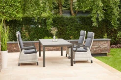 SIENA GARDEN Carlos/Corido Dining Set, Anthrazit, Alu/Geflecht/Keramik, 220 X 100 Cm, Inkl. 4 Diningsessel