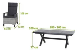 SIENA GARDEN Messina/Corido Dining Set, Anthrazit, Alu/Geflecht/Keramik, 200-260 X 100 Cm, Inkl. 4 Diningsessel -Ausgewählte Gartenmöbelgeschäfte 23806 5.jpg