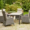 SIENA GARDEN Silva/Amira Dining Set, Anthrazit/grau, Alu/Gardino®-Geflecht/Keramik, 183 X 100cm, Inkl. 6 Diningsessel, Verstellbar
