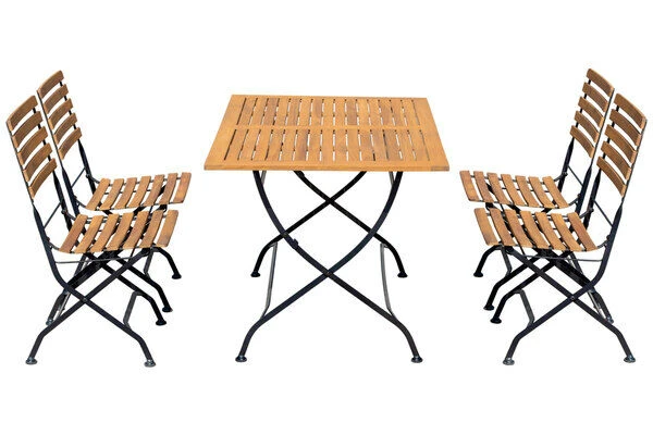 OUTFLEXX Sitzgruppe, Natur/schwarz, Stahl/FSC-Akazienholz, 120x80 Cm, 4 Klappstühle, Pulverbeschichtet, Verzinkt 8 OUTFLEXX Sitzgruppe, Natur/schwarz, Stahl/FSC-Akazienholz, 120x80 Cm, 4 Klappstühle, Pulverbeschichtet, Verzinkt – Bild 6