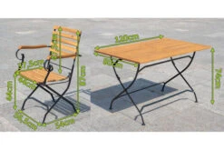 OUTFLEXX Sitzgruppe, Natur/schwarz, Stahl/FSC-Akazienholz, 120x80 Cm, 4 Klappstühle, Pulverbeschichtet, Verzinkt, Mit Armlehnen 18 OUTFLEXX Sitzgruppe, Natur/schwarz, Stahl/FSC-Akazienholz, 120x80 Cm, 4 Klappstühle, Pulverbeschichtet, Verzinkt, Mit Armlehnen -Ausgewählte Gartenmöbelgeschäfte 23883 05.jpg