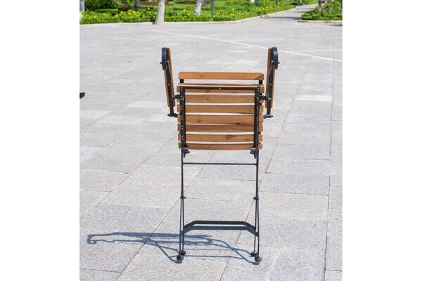 OUTFLEXX Sitzgruppe, Natur/schwarz, Stahl/FSC-Akazienholz, 120x80 Cm, 4 Klappstühle, Pulverbeschichtet, Verzinkt, Mit Armlehnen 10 OUTFLEXX Sitzgruppe, Natur/schwarz, Stahl/FSC-Akazienholz, 120x80 Cm, 4 Klappstühle, Pulverbeschichtet, Verzinkt, Mit Armlehnen – Bild 8